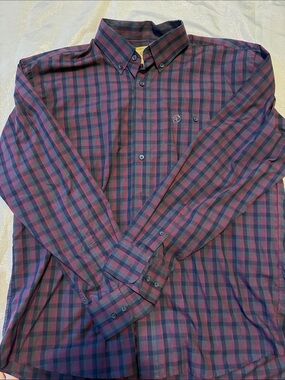 Classic Plaid Button-Down Shirt - Burgundy & Black